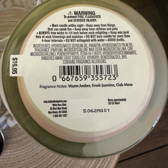 White Barn Amber Blush Candle - Pink and White - Picture 5 of 5